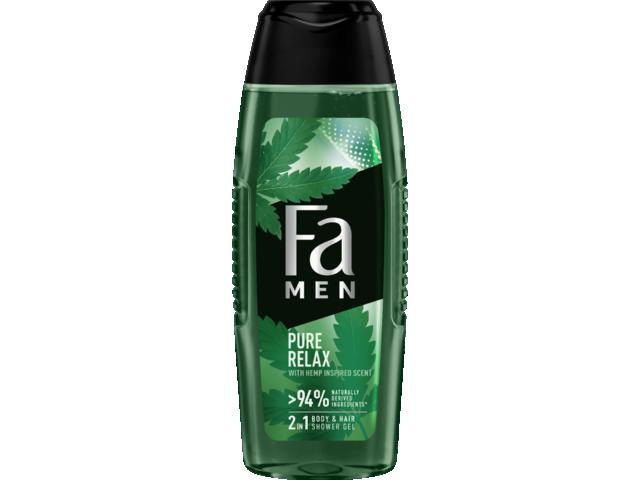 Gel de dus Fa Men Pure Relax 2 in 1 pentru corp & par cu parfum inspirat de cânepa, 250 ML