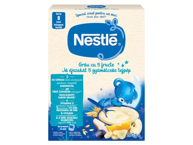 Nestle Grau Cu 5 Fructe Cereale Bebelusi, De La 8 Luni, 250G