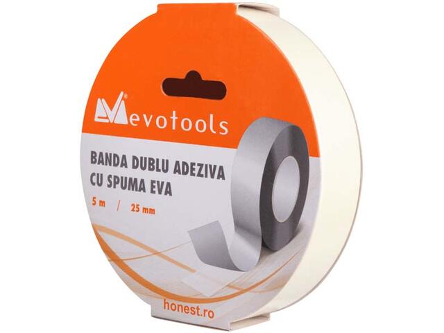 Banda dublu adeziva cu spuma EVA Evotools, 19 mm x 5 m