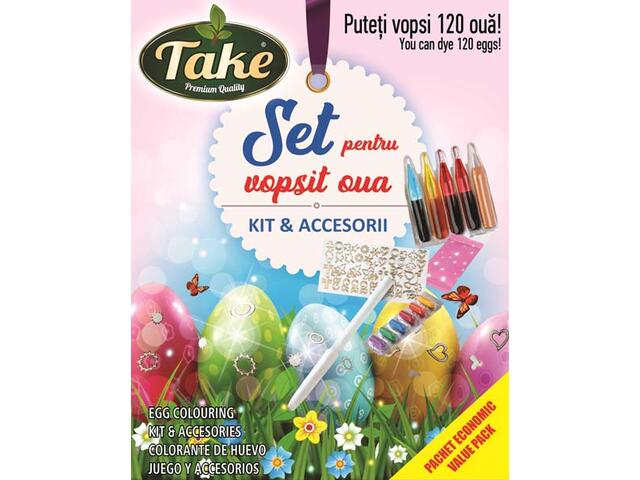Kit vopsea si decoratiuni pentru oua Take pentru 120 oua