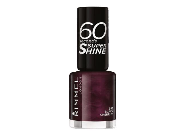 Lac de unghii Rimmel London 60 Seconds Shine, 345 Black Cherries, 8 ml