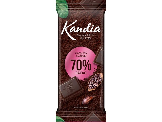 Ciocolata amaruie 70% cacao Kandia 80g