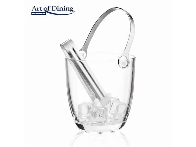 Frapiera din sticla cu cleste din inox Art of Dining Heinner, 750 ML, 13.5x1.7 cm, Transparent