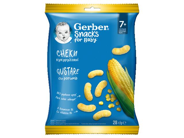 Gerber Snacks Gustare Cu Porumb, De La 7 Luni, 28G