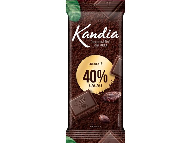 Ciocolata amaruie 40% cacao Kandia 80g