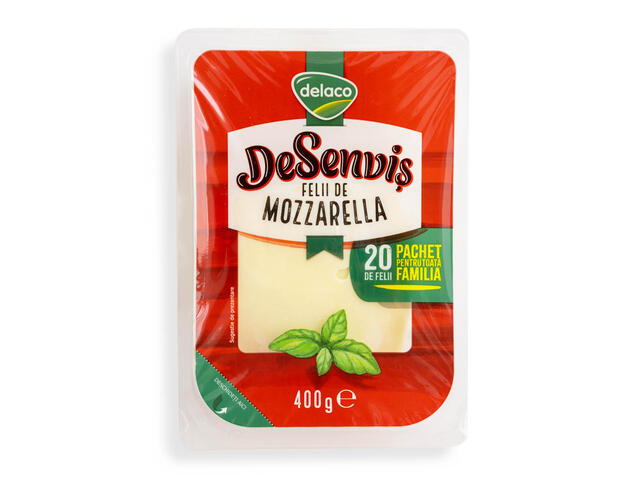 Delaco Mozzarella felii DeSenvis 400g