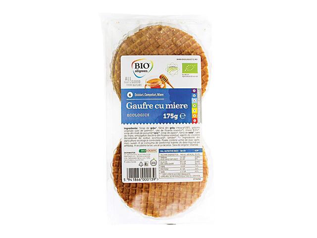 BIO Gaufre cu miere ecologice 175 g