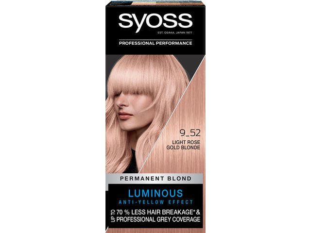 Vopsea Permanenta Syoss Color Baseline 9-52 Blond Auriu Rose Deschis, 115Ml