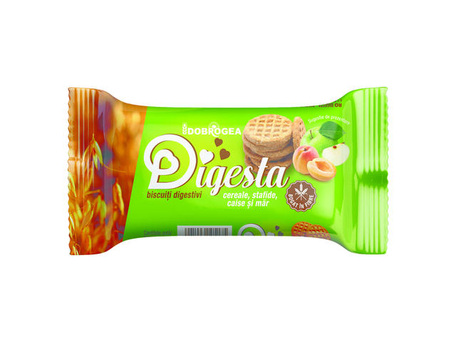 Biscuiti Digesta cu cereale, stafide, caise si mar 82 g