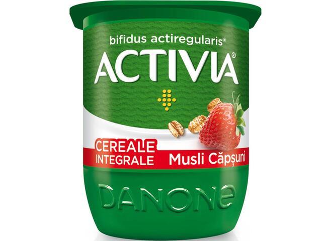 Activia Iaurt cu Cereale Integrale, Musli și Căpșuni 125g