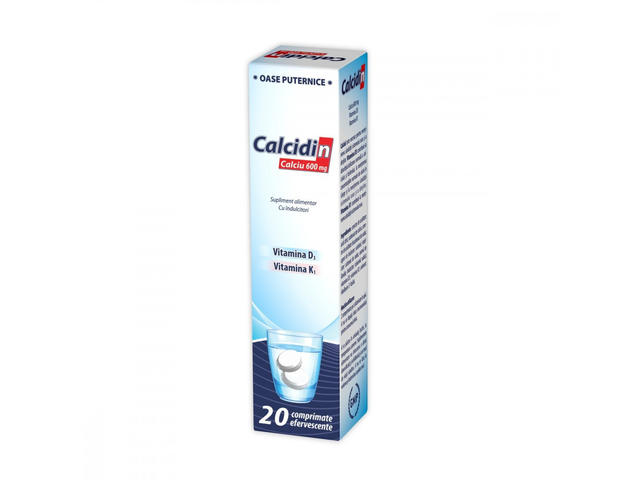 Calcidin 600 mg, 20 comprimate efervescente, Zdrovit