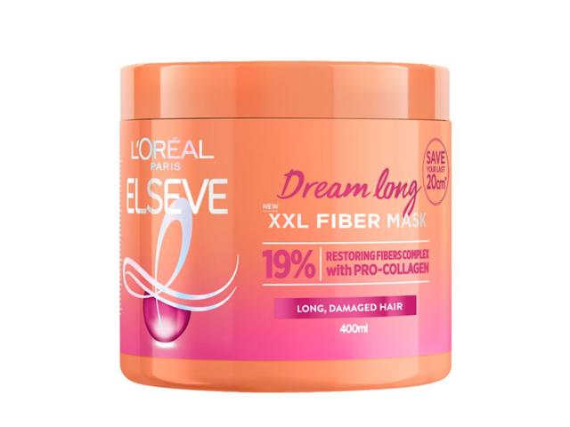 Masca pentru parul lung, deteriorat, L'Oreal Paris Elseve Dream Long, XXL Fiber Mask, 400 ML