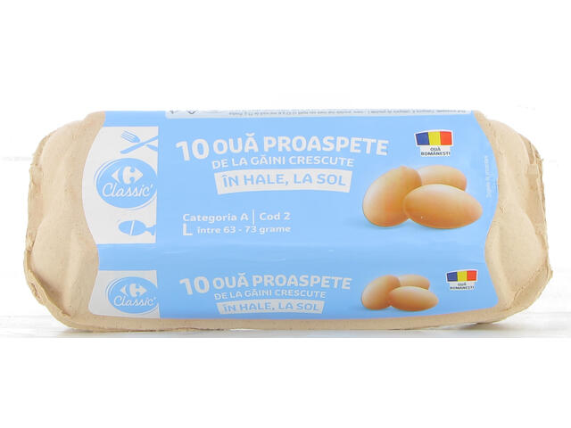 Oua marimea L 10 bucati Cod 2 Carrefour Classic