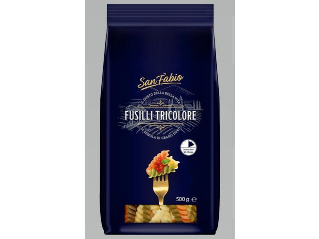 San Fabio Fusilli paste in trei culori din gris de grau dur 500 g