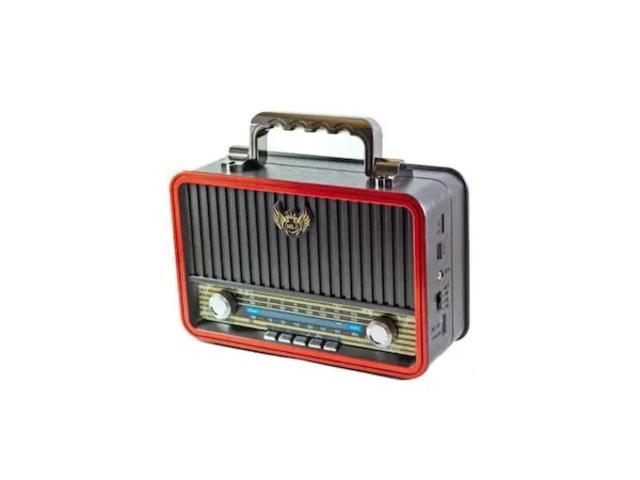 Radio Portabil Retro MD-1908BT, Acumulator Incorporat, Bluetooth, AUX, USB, TF Card, FM/AM/SW, Negru