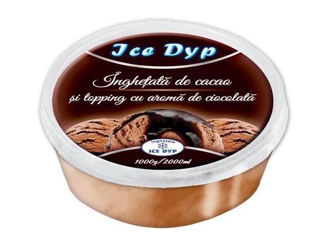 Inghetata De Cacao Cu Toppinghetata De Ciocolata 2L Ice Dyp