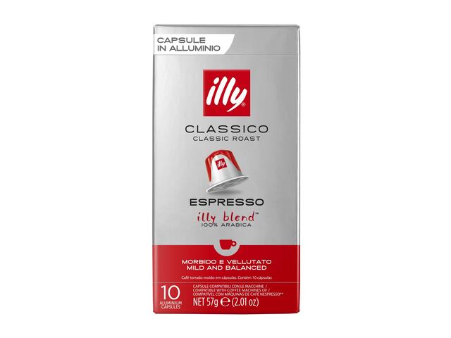 Cafea capsule Illy Classico Espresso, intensitate 5, 10 bauturi x 40 ml, compatibile cu sistemul Nespresso Original®*, 57 g