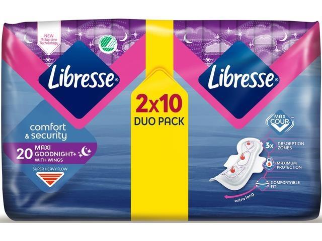 Absorbante Libresse Maxi Goodnight 20 bucati