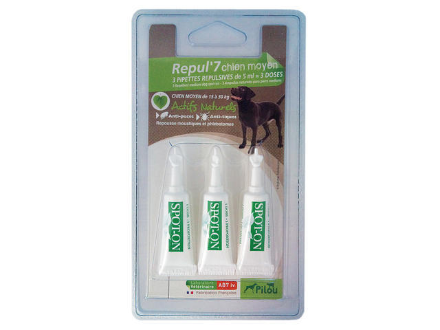 Pipete antiparazitare pentru caini de talie medie 3x3 ML, Pilou