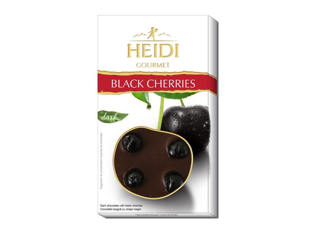 Ciocolata amaruie cu cirese confiate Heidi 100 g