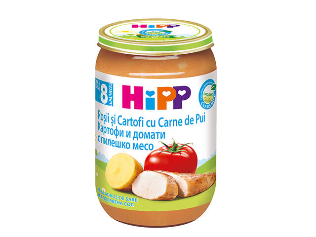 Piure cu rosii, cartofi si pui 8 luni+ Hipp 220g