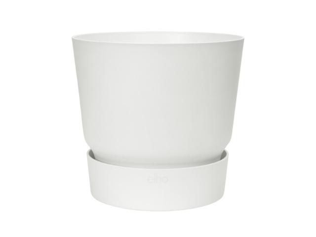 Ghiveci Elho Greenville, plastic, alb, 7.6 l, diametru 24.5 cm, 23.1 cm