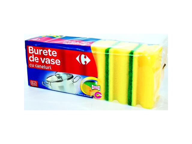 Burete vase galben cu caneluri Carrefour, 6 bucati