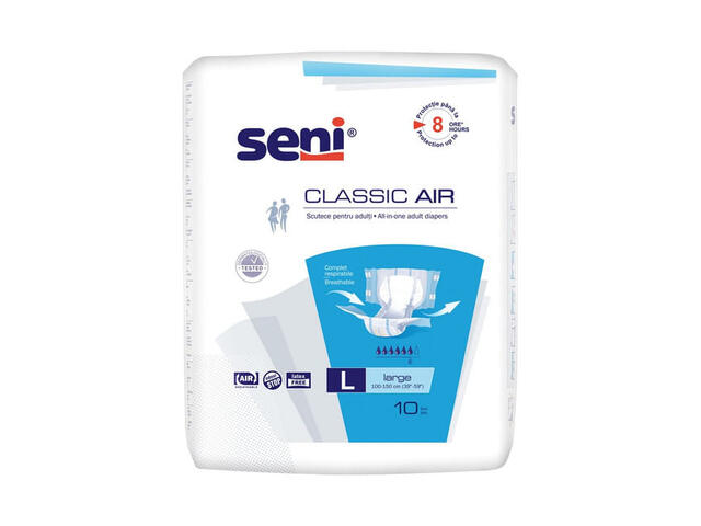 Scutece pentru adulti Seni Classic Air, marimea L, 10 bucati