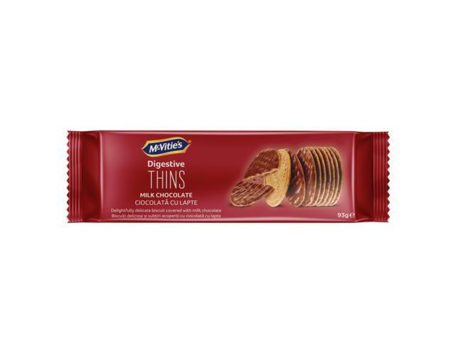 McVities Biscuiti cu faina  integrala de grau acoperiti cu (40%) ciocolata cu lapte 93g