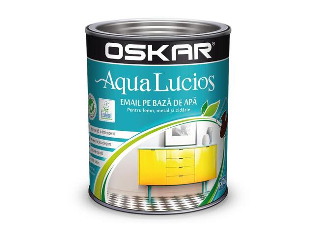 Vopsea Oskar Aqua Lucios, pentru lemn/metal/zidarie, interior/exterior, pe baza de apa, maro nomad, 2,5 l