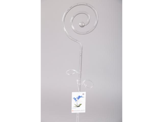 Stick decorativ pentru ghiveci in forma de spirala Harplast, policarbonat, transparent, 600 x 86 mm