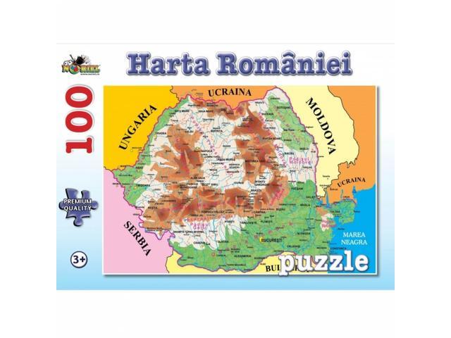 Puzzle harta fizica a Romaniei 100 piese Noriel