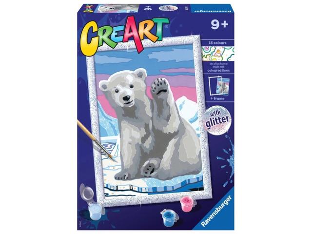 Set pictura pe numere Ravensburger CreArt, Urs polar, 9+