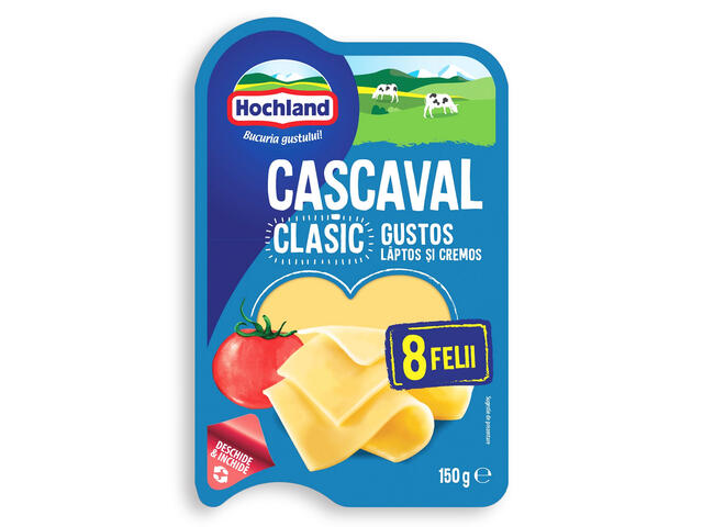 Hochland cascaval clasic 45% grasime felii 150 g