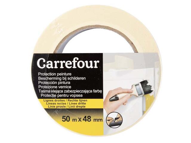 Banda pentru mascare Carrefour, 50 m x 48 mm, Bej