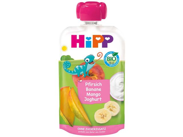 Hipp Piersici, Banane, Mango Cu Iaurt 100G Ecologic
