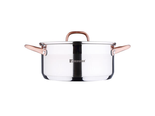 Cratita inox cu capac Copper by Bergner 24 cm