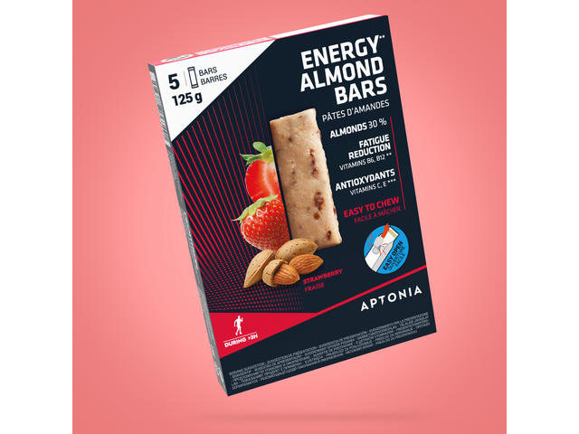 Baton energizant Pastă de migdale Căpșuni 5X25G