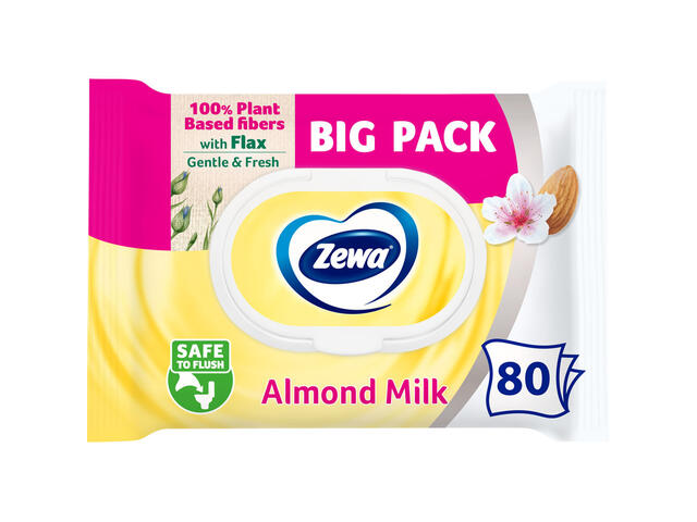 Hartie igienica umeda Zewa Almond Milk 80 bucati