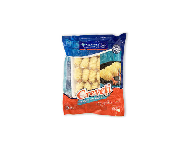 Creveti in cuib de cartofi, 500 g