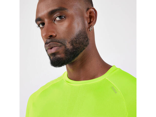 Tricou fără cusături alergare Kiprun run 500 confort verde Bărbați