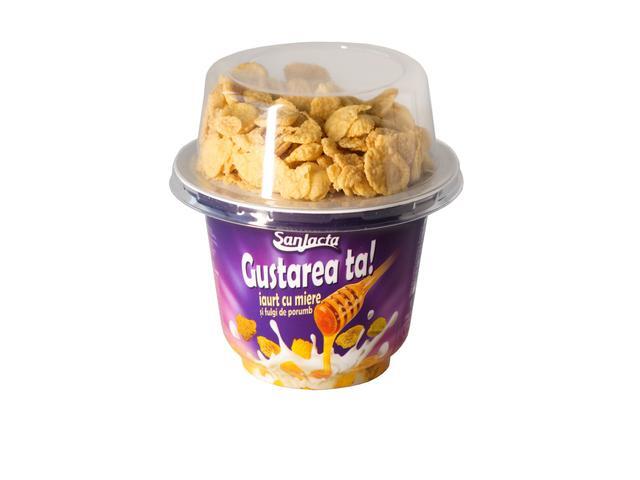 Sanlacta Iaurt Cu Miere Si Fulgi De Porumb 168G