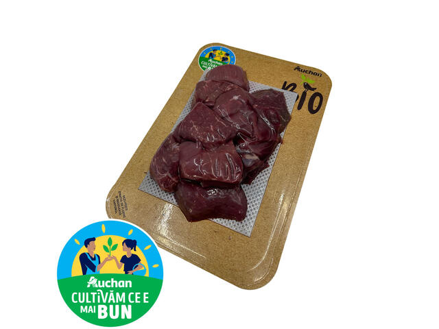 Cubulete din carne de vita ecologica Auchan Bio, +/- 1 kg