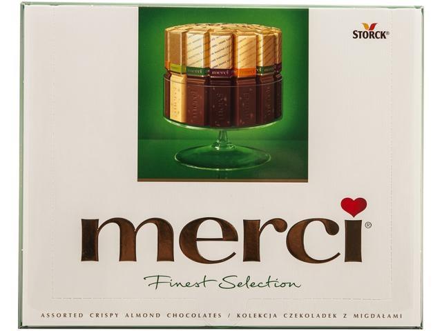 Praline de ciocolata cu migdale - 4 sortimente Merci 250g