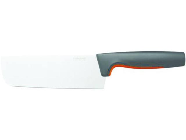 Cutit Nakiri Fiskars Functional Form, otel inoxidabil japonez, 15.8 cm, Argintiu/Negru