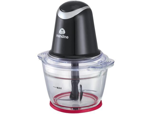 Mini tocator electric Mandine MMC500-21, 500W, vas de sticla 1L, lama dubla din otel, Negru