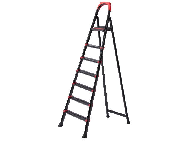 Scara metalica articulata, negru, un tronson, 6 trepte