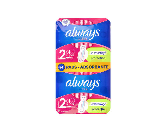 ABSORBANTE ULTRA SUPER DUO SIZE2 ALWAYS 14BUC