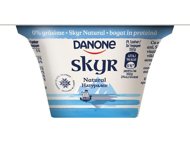 DANONE SKYR Iaurt NATURAL, 0% grasime, 150g
