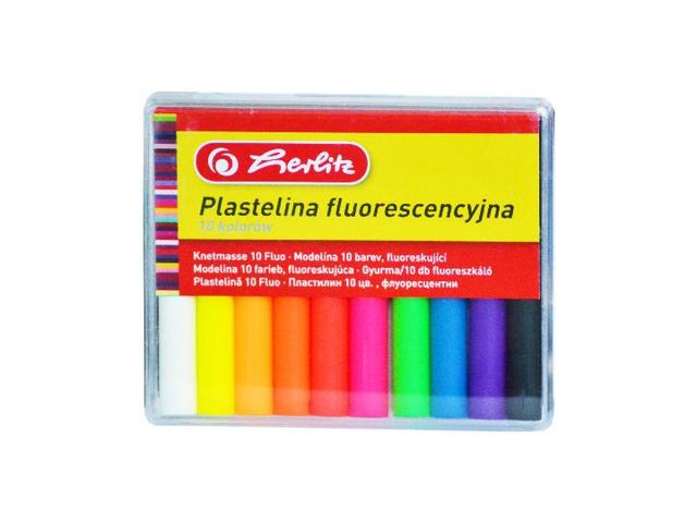 Plastilina Herlitz, fluorescenta, 10culori/set